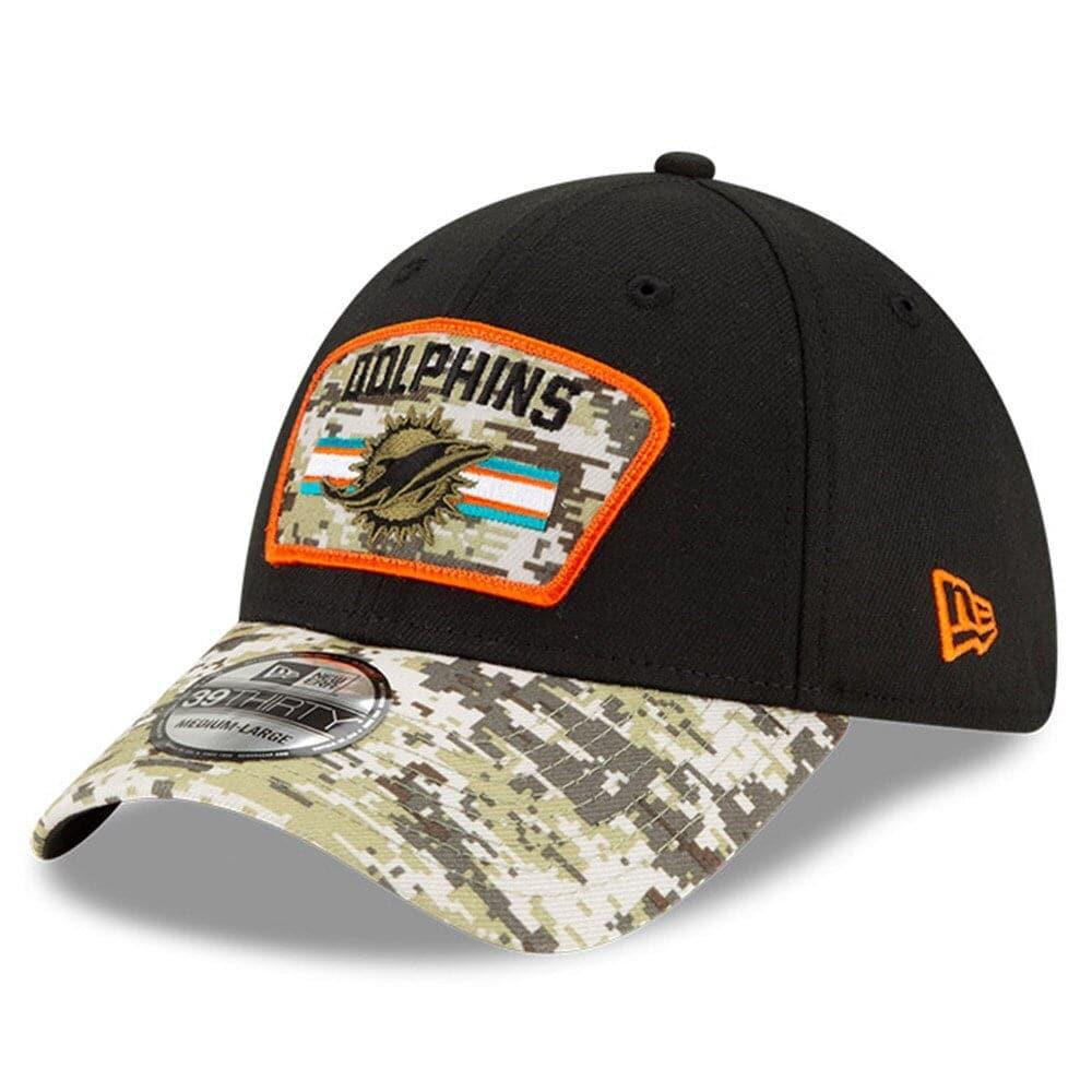 New Era Caps Miami Dolphins New Era NFL 2021 Salute To Service 39THIRTY Flex Fit Hat - Black