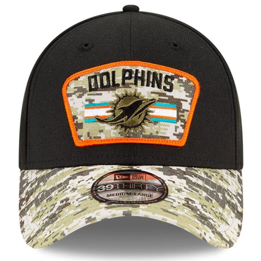 New Era Caps Miami Dolphins New Era NFL 2021 Salute To Service 39THIRTY Flex Fit Hat - Black