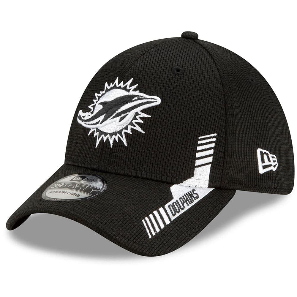 New Era Caps Miami Dolphins New Era NFL 2021 Sideline Home 39THIRTY Flex Fit Hat - Black