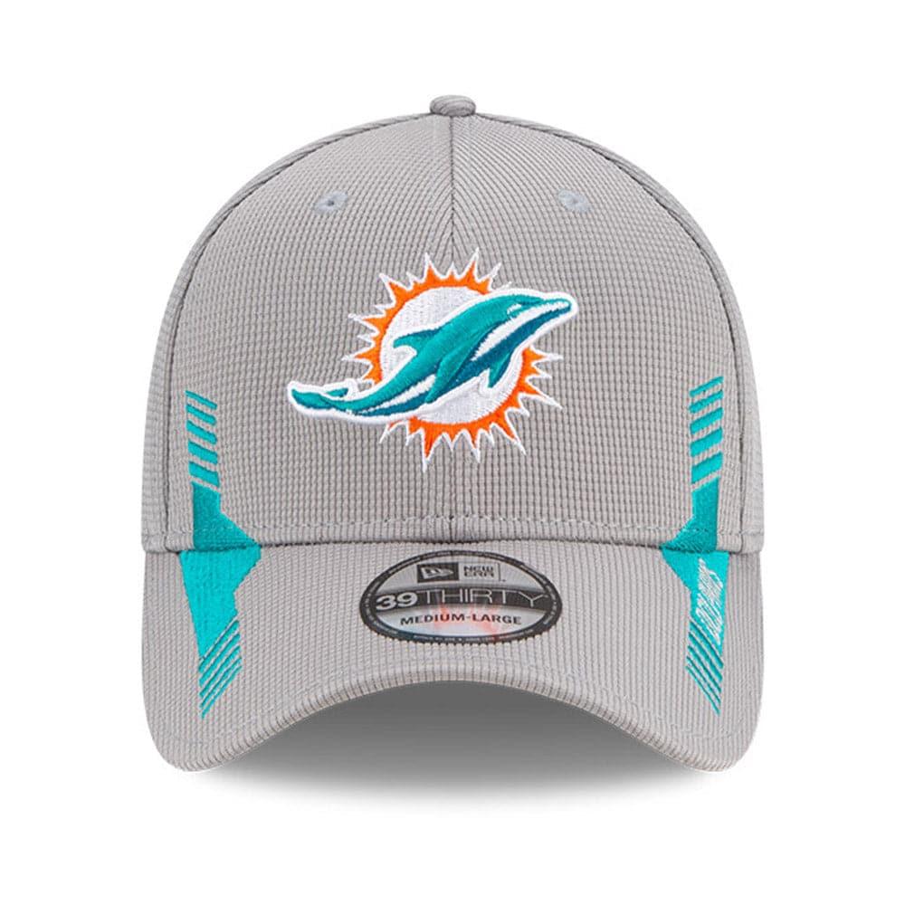 New Era Caps Miami Dolphins New Era NFL 2021 Sideline Home 39THIRTY Flex Fit Hat - Grey