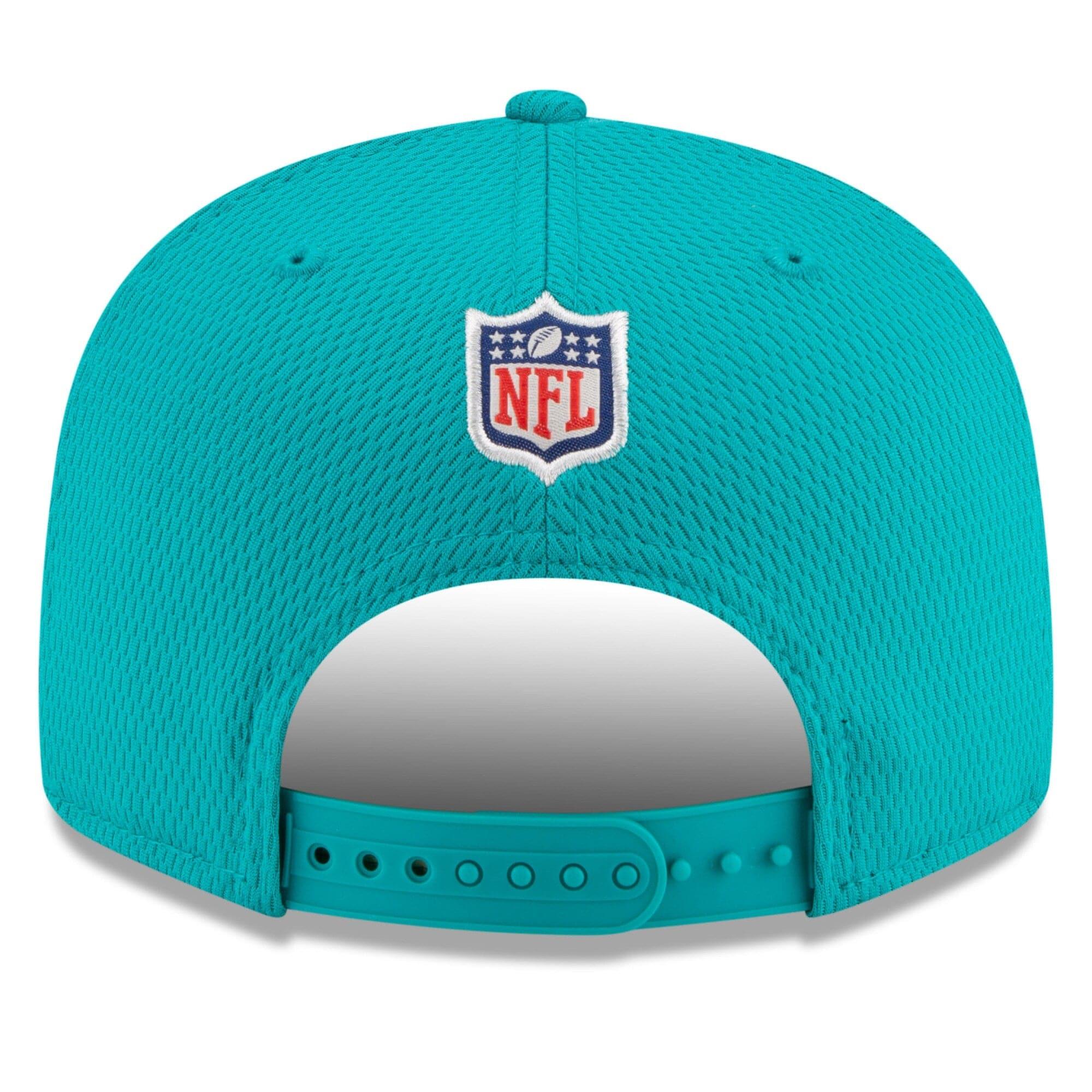 New Era Caps Miami Dolphins New Era NFL 2021 Sideline Road 9FIFTY Snapback Hat - Aqua