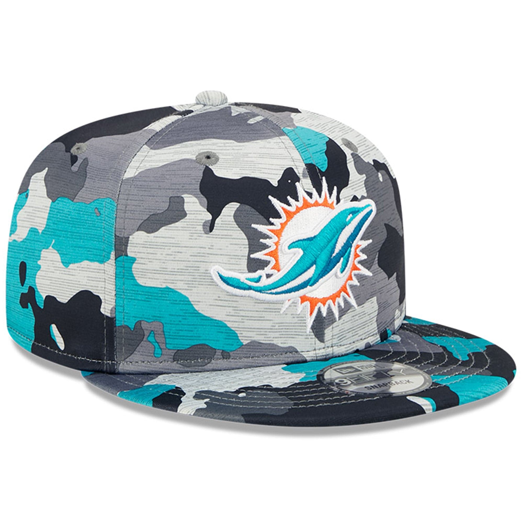 New Era Caps Miami Dolphins New Era NFL 22 Training Camp 9FIFTY Snapback Hat - Camo