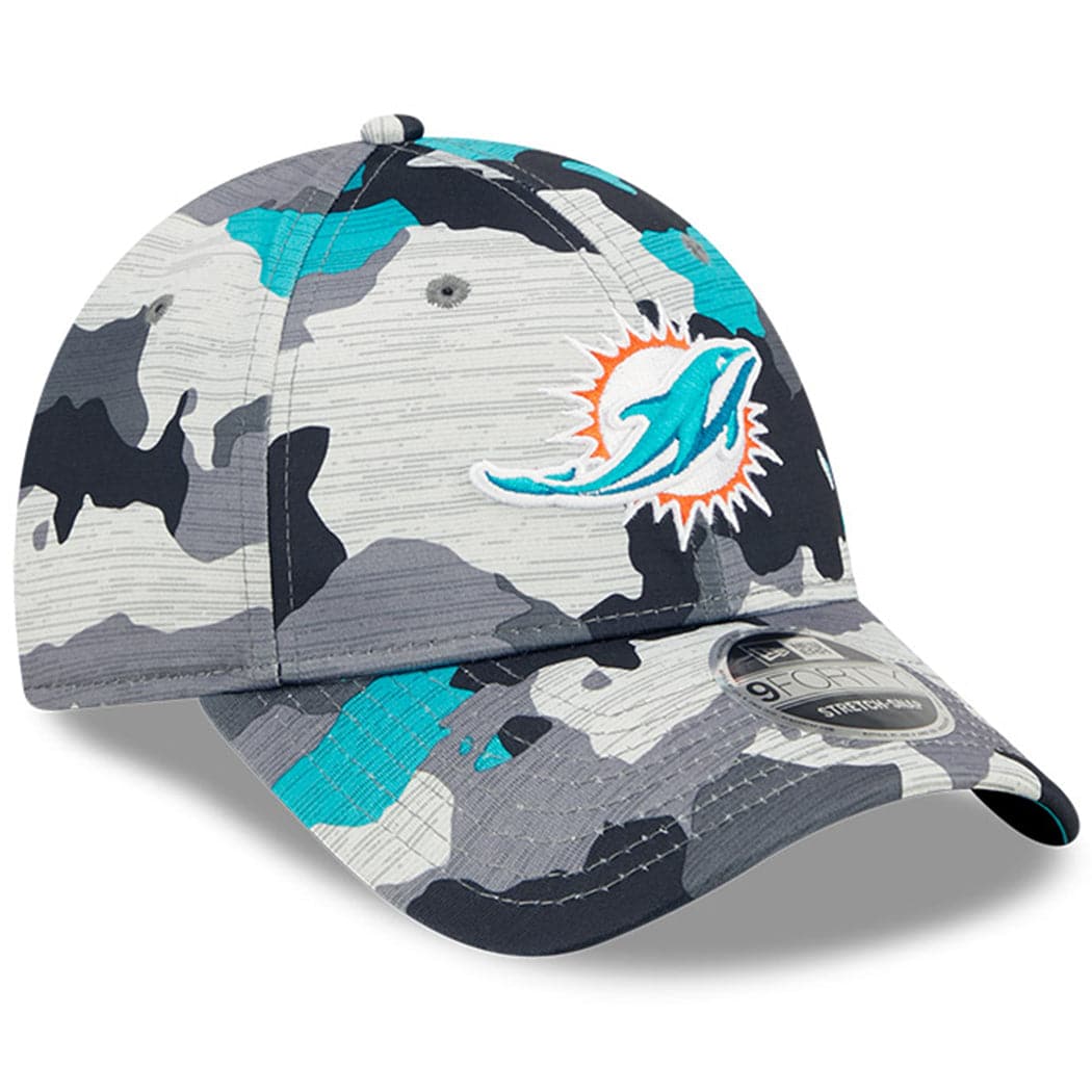 New Era Caps Miami Dolphins New Era NFL 22 Training Camp 9FORTY Stretch Snap Hat - Camo