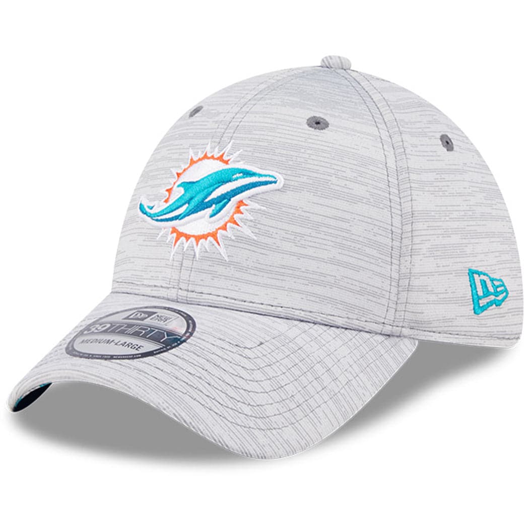New Era Caps Miami Dolphins New Era NFL 22 Training Camp Coach 39THIRTY Stretch Fit Hat - Grey