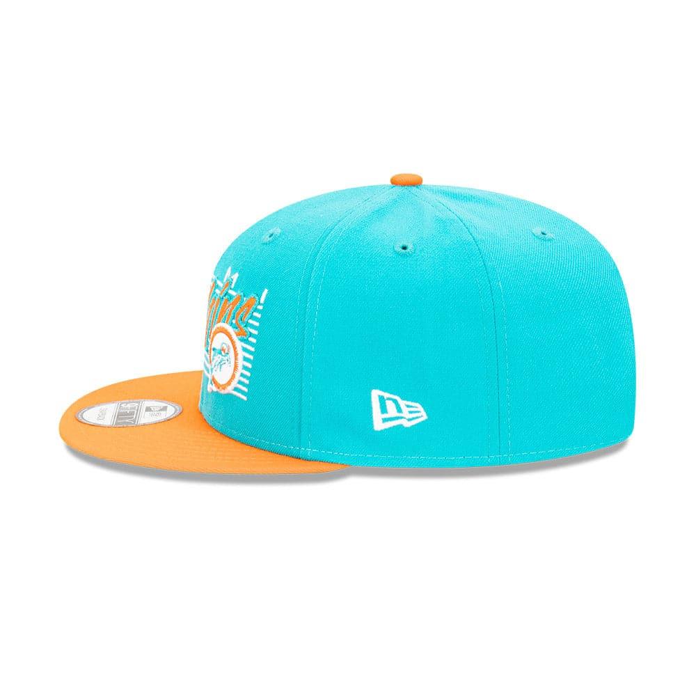 New Era Caps Miami Dolphins New Era NFL Script Block 9FIFTY Snapback Hat - Aqua