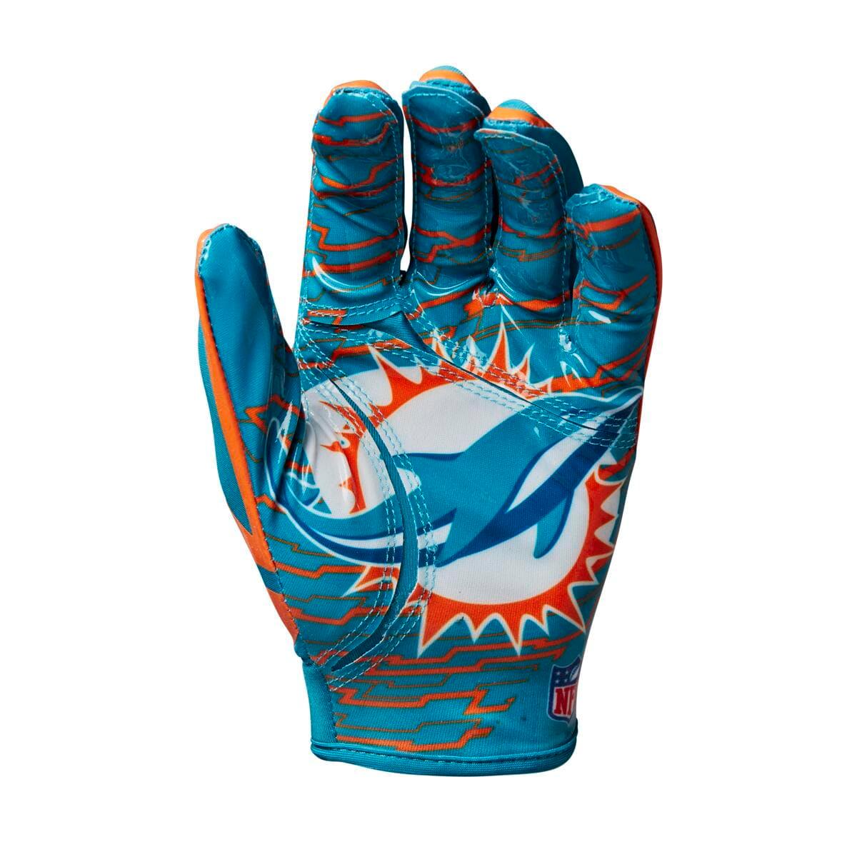 Wilson Sporting Goods Gloves Miami Dolphins Wilson NFL Team Stretch Fit Receiver Gloves