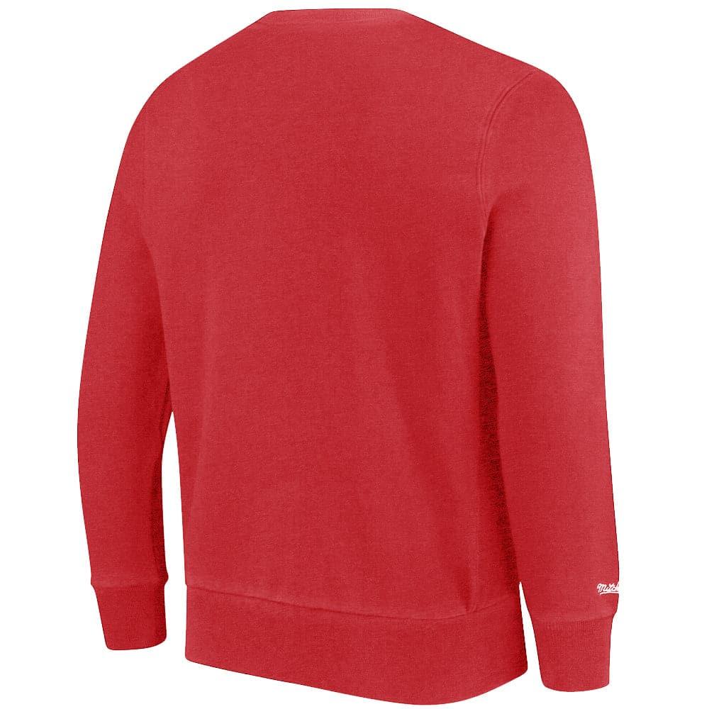 Mitchell And Ness Jumpers Miami Heat Mitchell & Ness NBA HWC Jersey Wordmark Vintage Crew Jumper - Faded Red