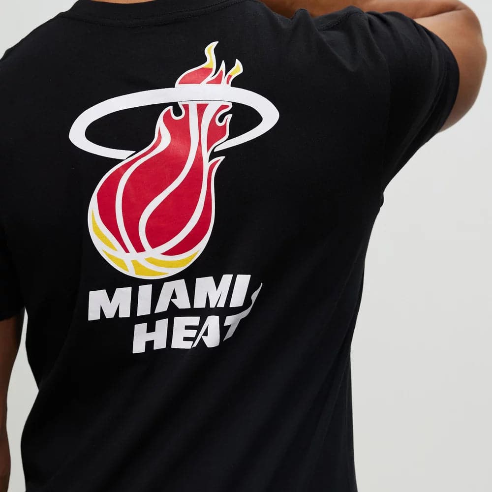 Mitchell And Ness T-Shirts Miami Heat Mitchell & Ness NBA HWC Retro Repeat T-Shirt - Black