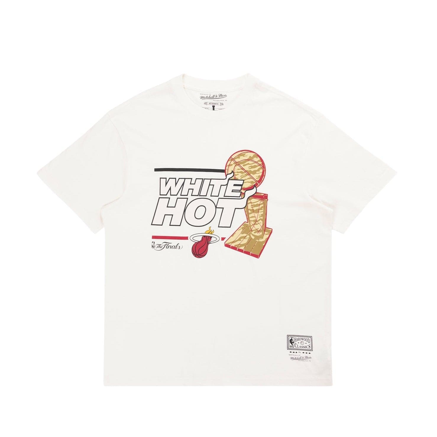 Mitchell And Ness T-Shirts Miami Heat Mitchell & Ness NBA White Hot Finals Vintage T-Shirt - Vintage White