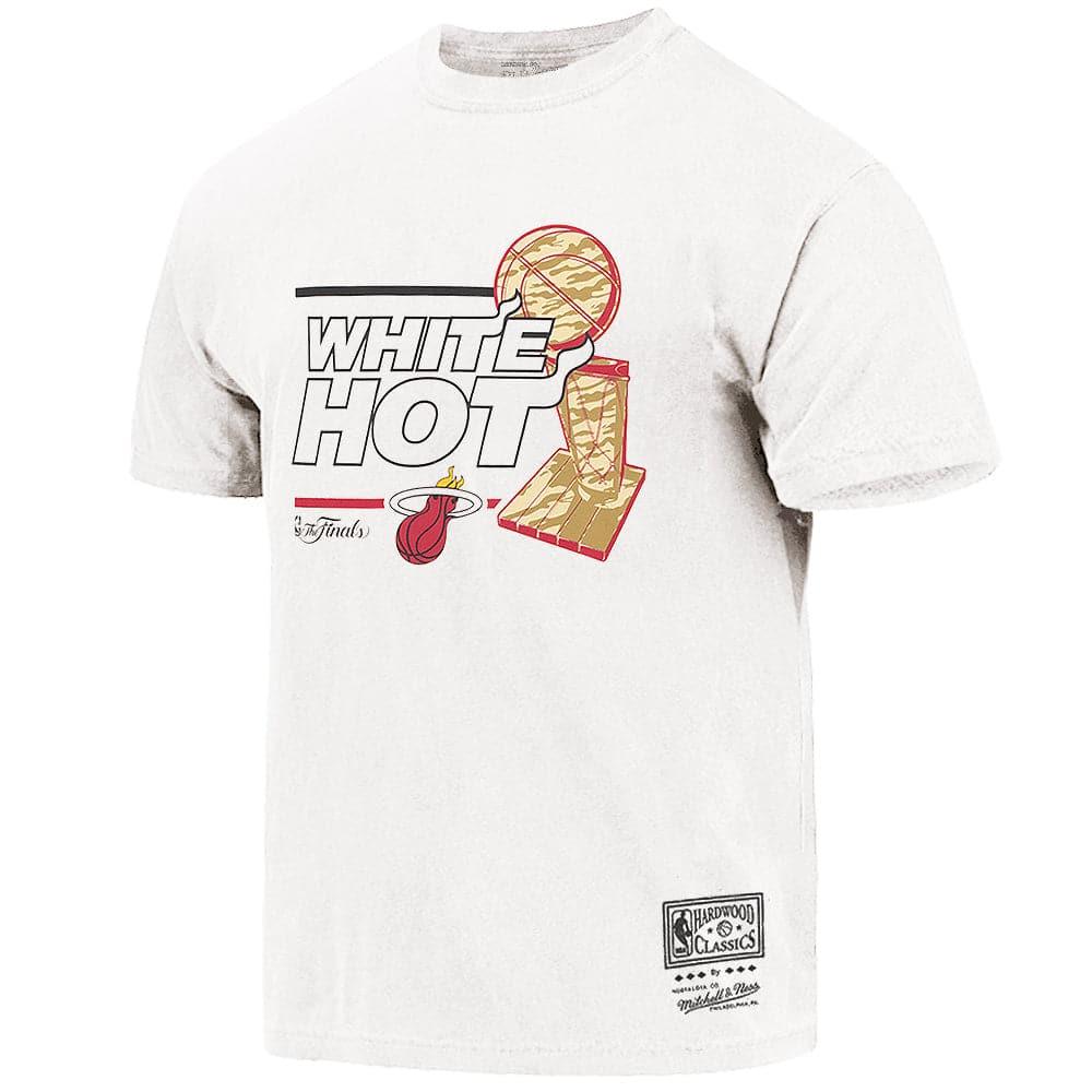 Mitchell And Ness T-Shirts Miami Heat Mitchell & Ness NBA White Hot Finals Vintage T-Shirt - Vintage White