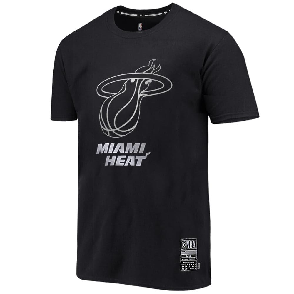 NBA Essentials T-Shirts Miami Heat NBA Essentials Platinum Logo T-Shirt - Black