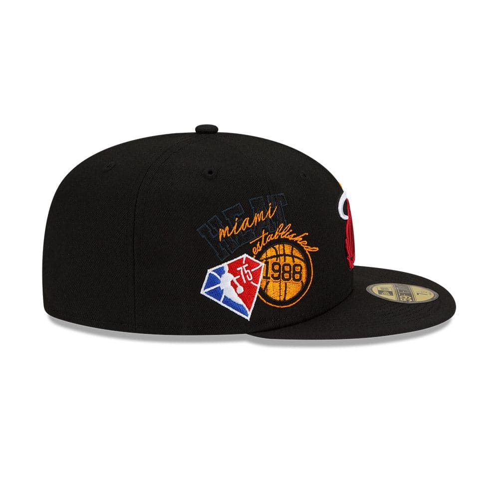 New Era Caps Miami Heat New Era NBA 21-22 Back Half 59FIFTY Fitted Hat - Black