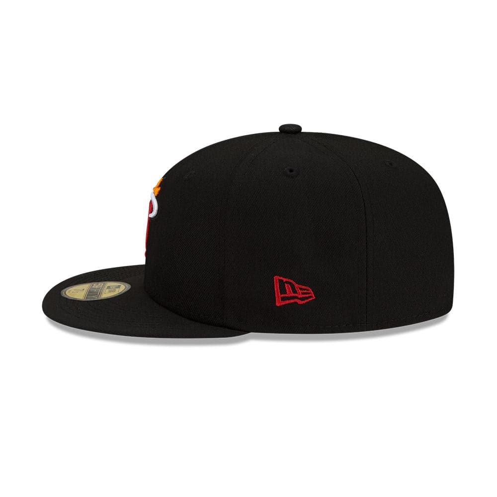 New Era Caps Miami Heat New Era NBA 21-22 Back Half 59FIFTY Fitted Hat - Black