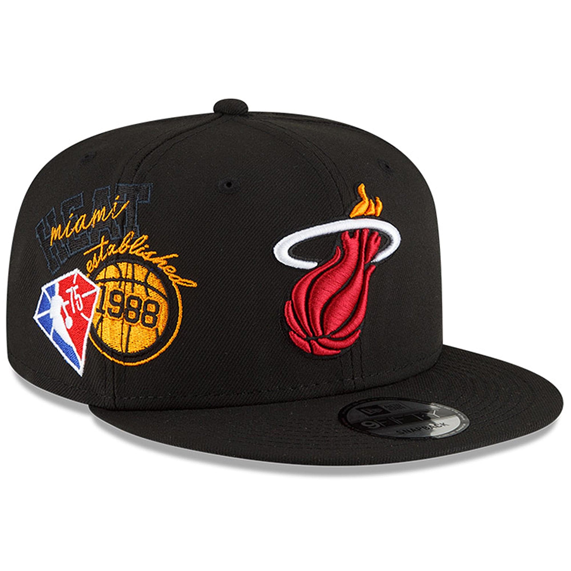 New Era Caps Miami Heat New Era NBA 21-22 Back Half 9FIFTY Snapback Hat - Black