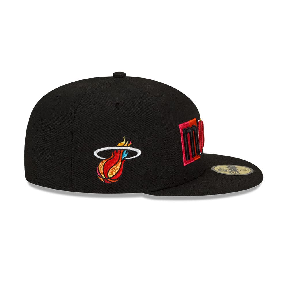 New Era Caps Miami Heat New Era NBA 21-22 City Edition 59FIFTY Fitted Hat - Black