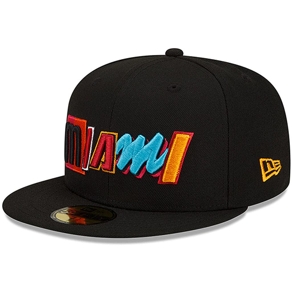 New Era Caps Miami Heat New Era NBA 21-22 City Edition 59FIFTY Fitted Hat - Black