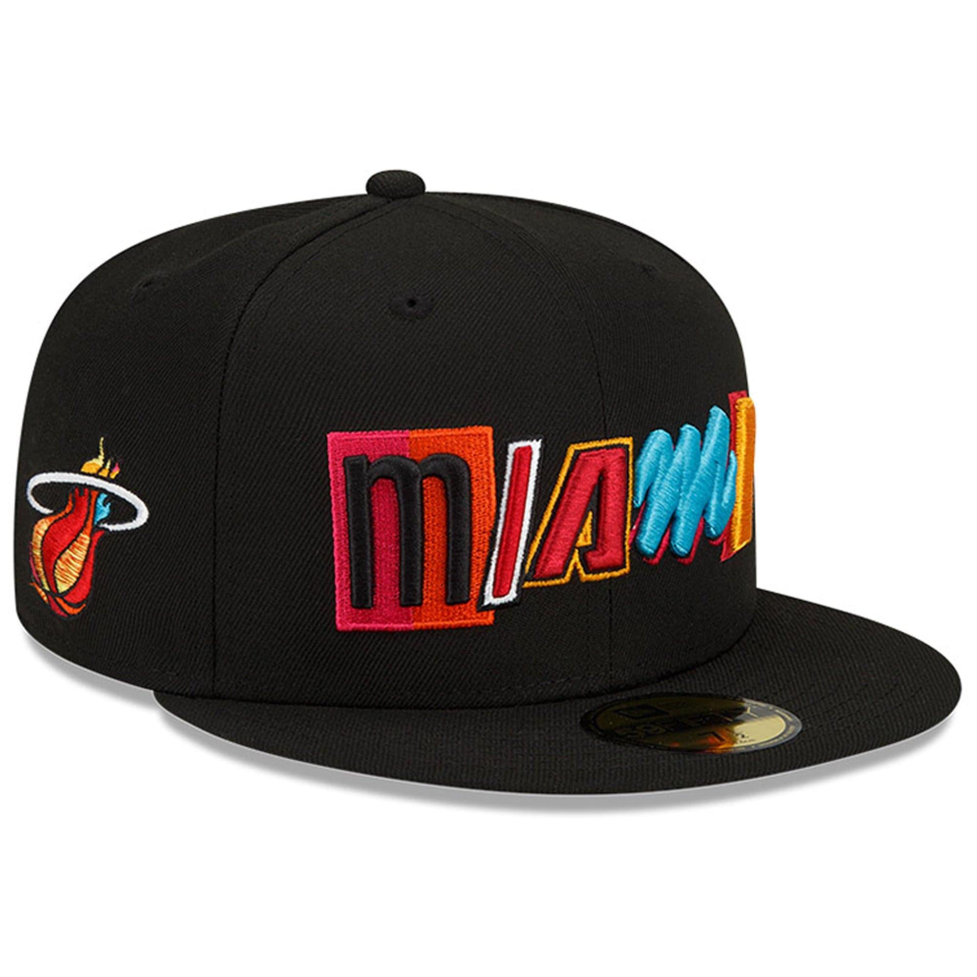 New Era Caps Miami Heat New Era NBA 21-22 City Edition 59FIFTY Fitted Hat - Black