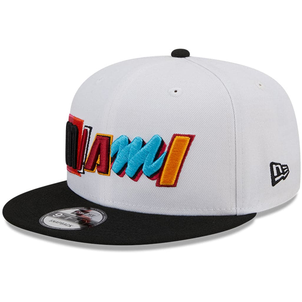 New Era Caps Miami Heat New Era NBA 22-23 City Edition 9FIFTY Snapback Hat - White