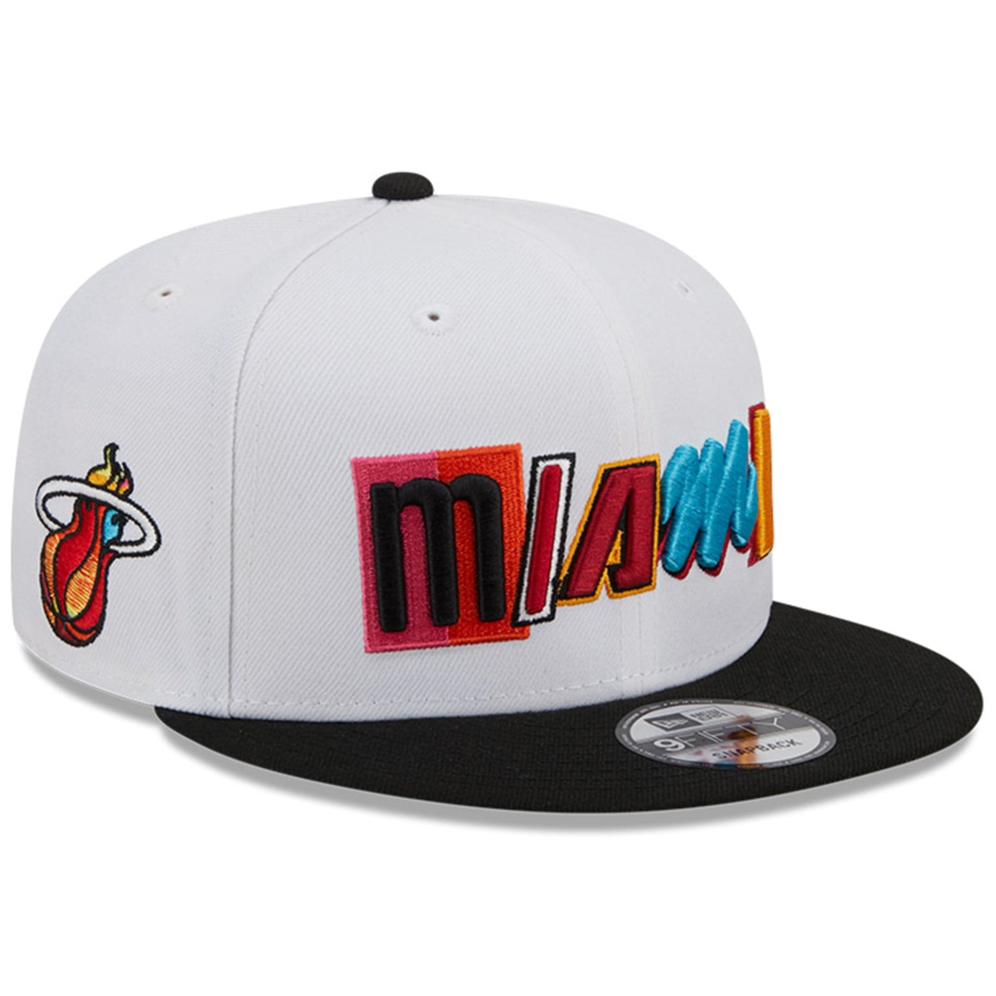 New Era Caps Miami Heat New Era NBA 22-23 City Edition 9FIFTY Snapback Hat - White