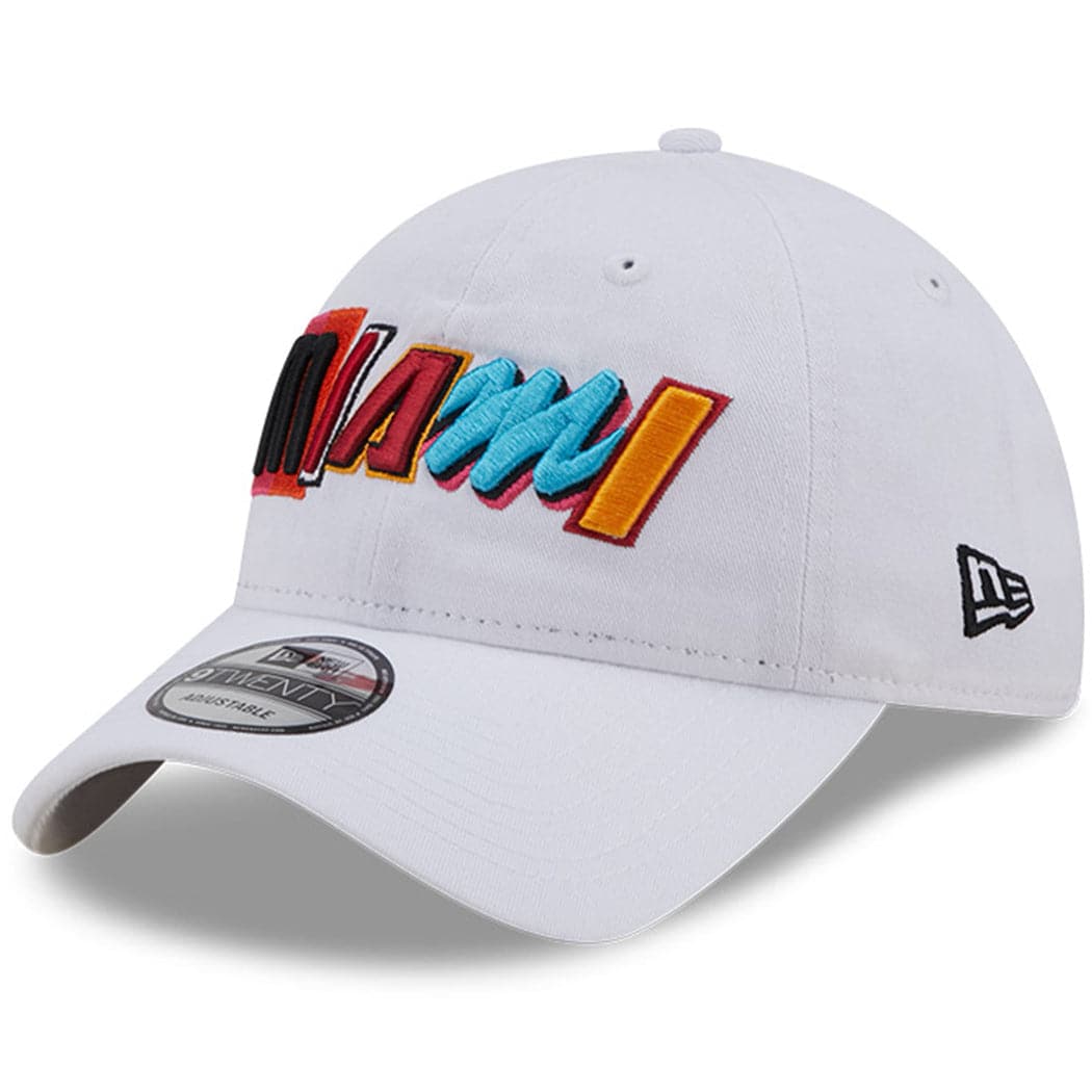 New Era Caps Miami Heat New Era NBA 22-23 City Edition 9TWENTY Strapback Hat - White