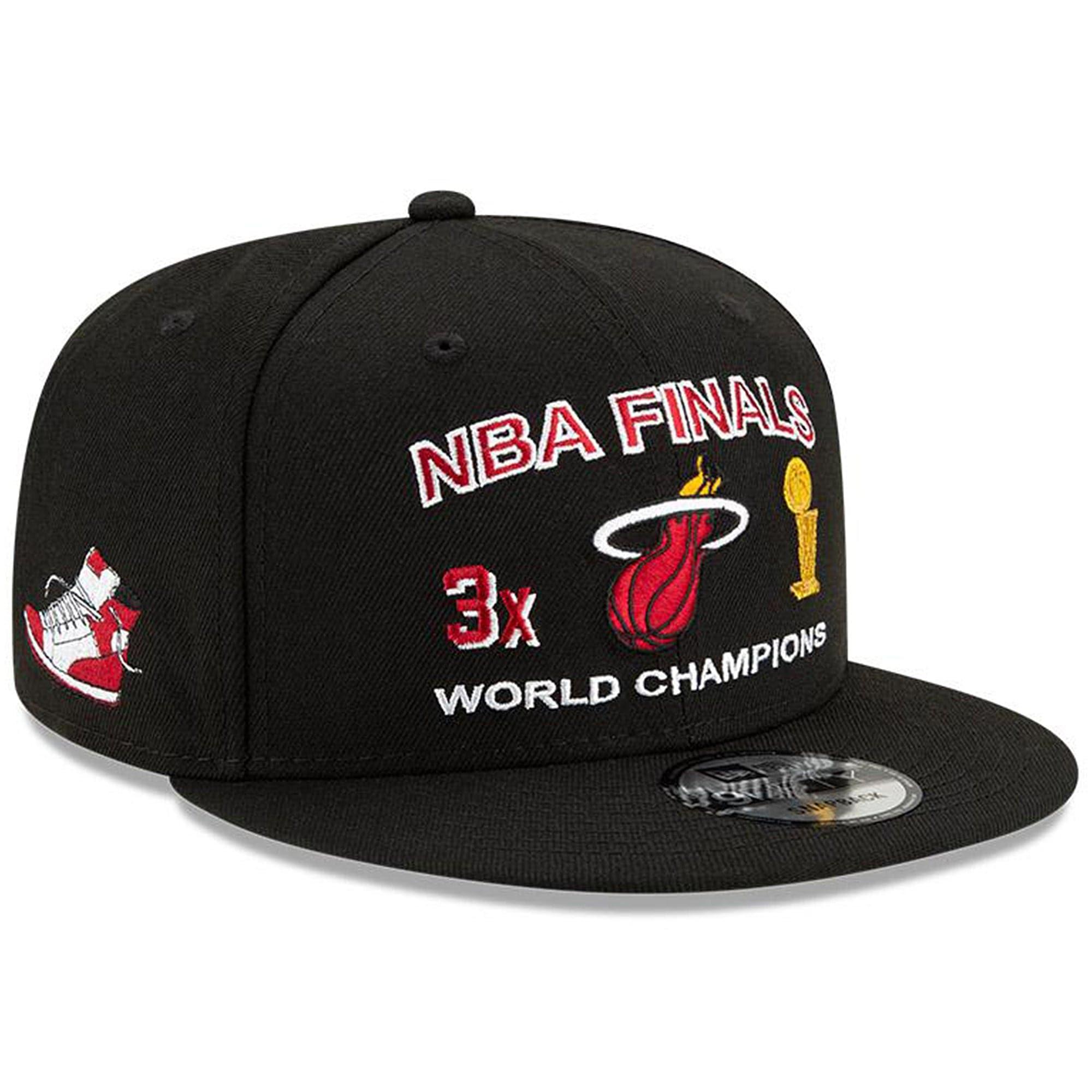 New Era Caps Miami Heat New Era NBA Champions Icon 9FIFTY Snapback Hat - Black