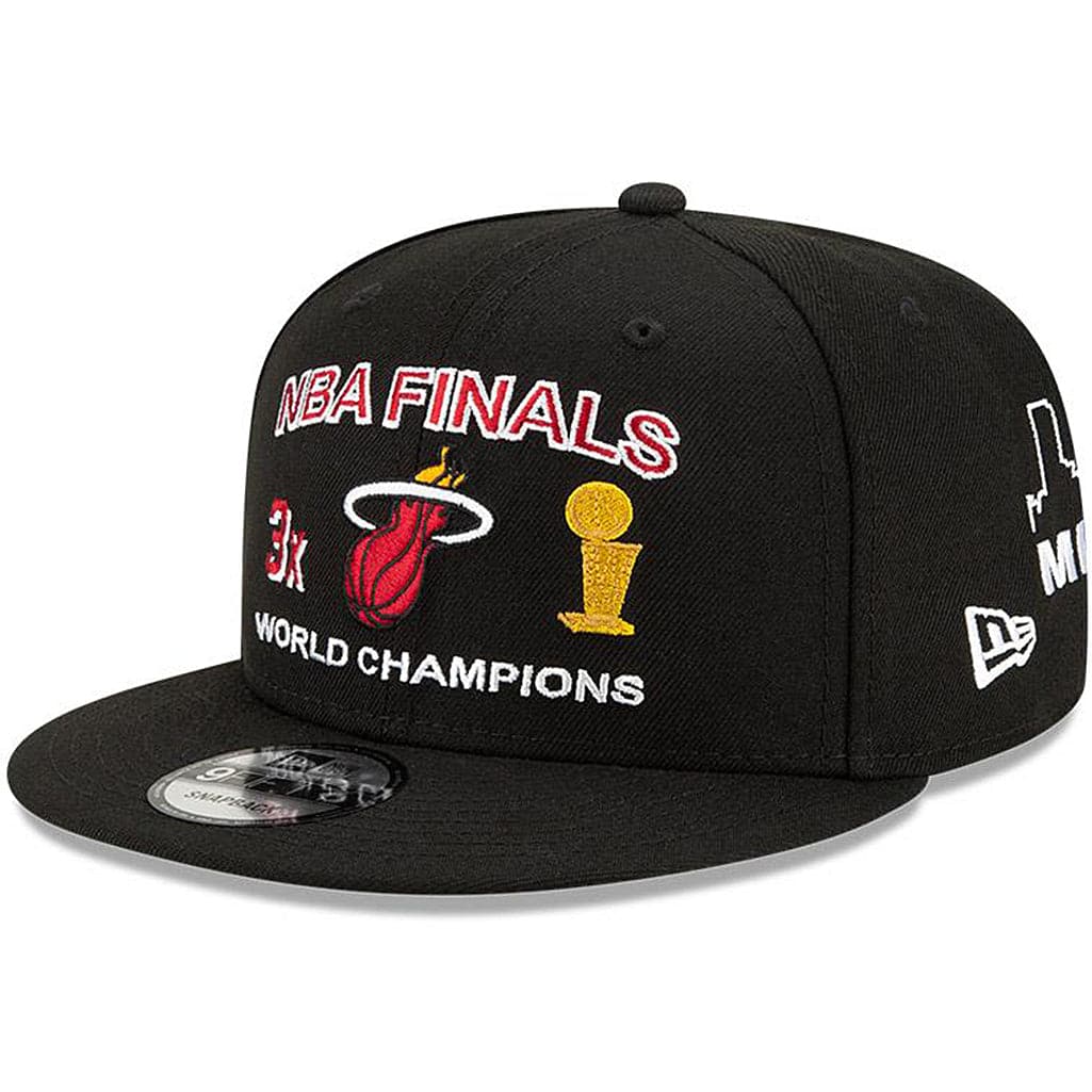 New Era Caps Miami Heat New Era NBA Champions Icon 9FIFTY Snapback Hat - Black