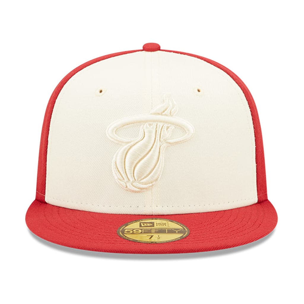 New Era Caps Miami Heat New Era NBA Tonal 2-Tone 59FIFTY Fitted Hat  - Red
