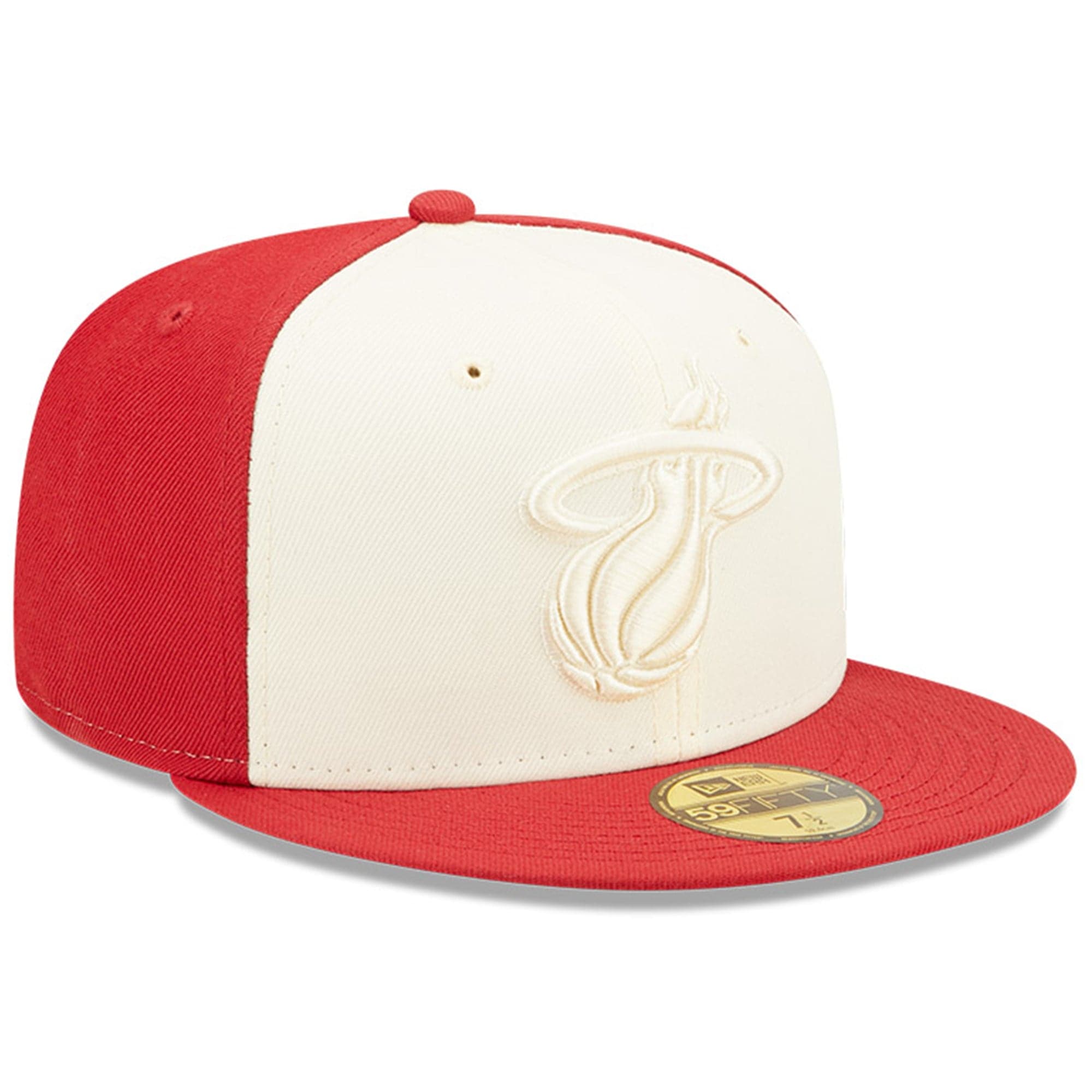 New Era Caps Miami Heat New Era NBA Tonal 2-Tone 59FIFTY Fitted Hat  - Red
