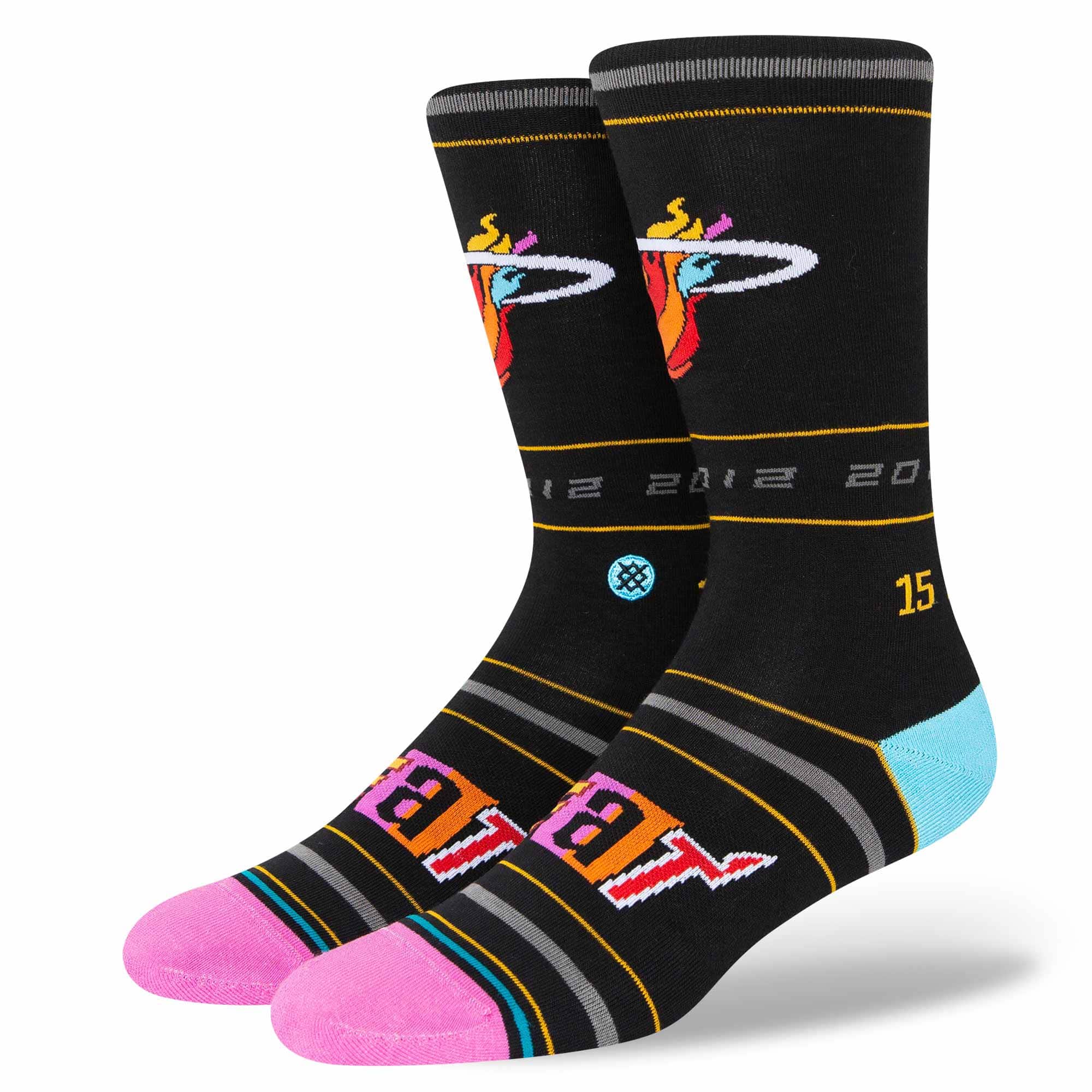 Stance Socks Large (9-12 US) Miami Heat Stance NBA 21-22 City Edition Crew Socks - Black