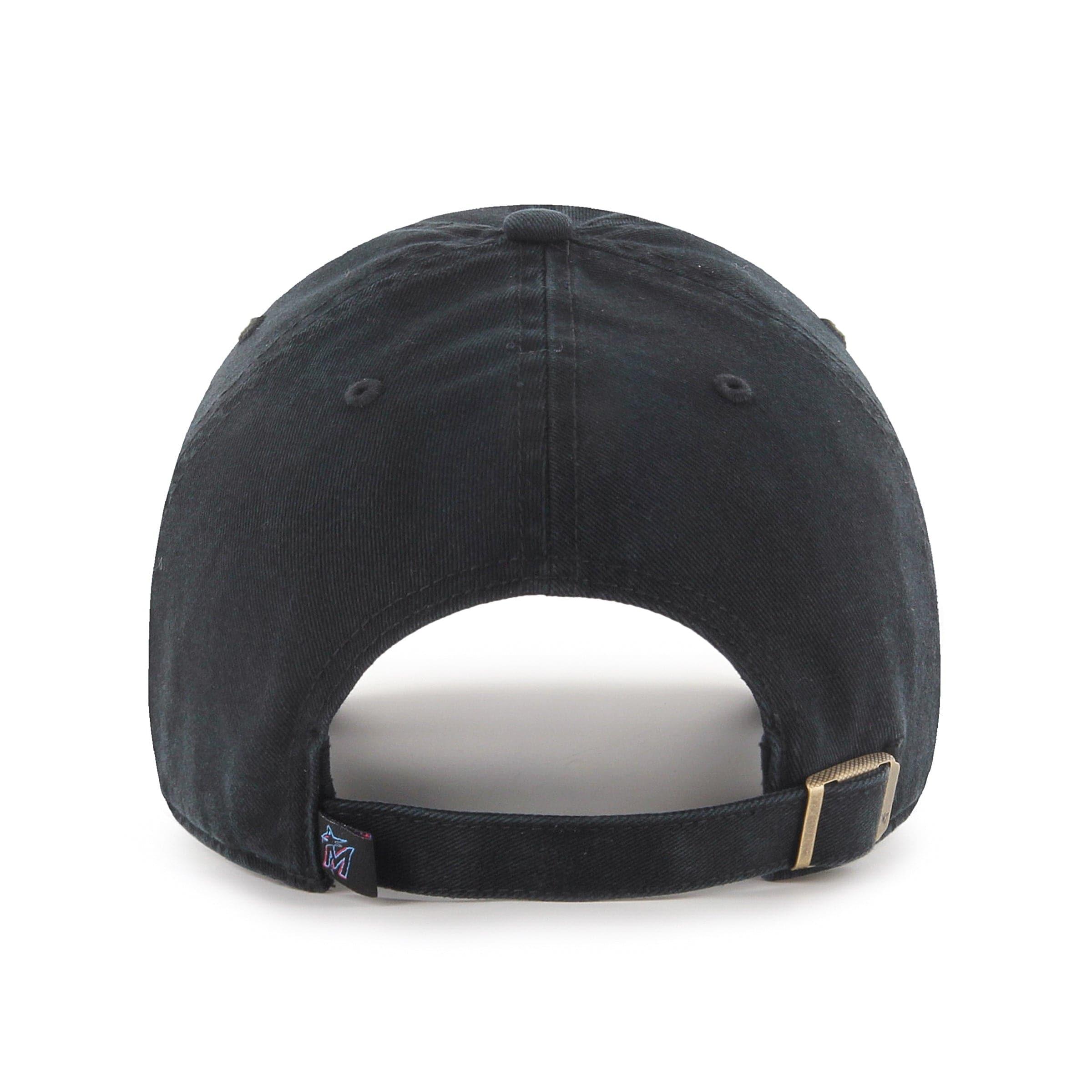 47 Brand Caps Miami Marlins '47 MLB Team Clean Up Strapback Hat - Black
