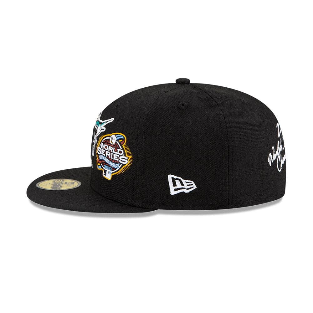 New Era Caps Miami Marlins New Era MLB Champions Patch 59FIFTY Fitted Hat - Black