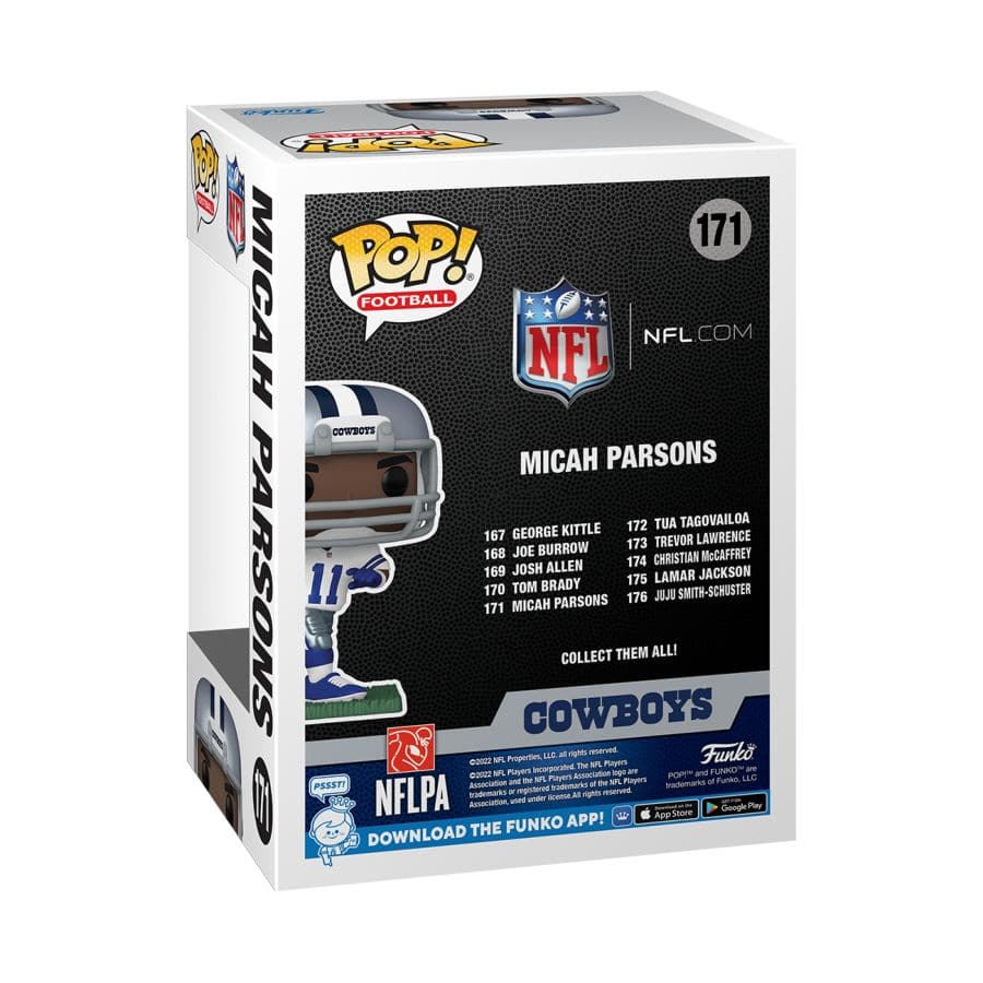 Funko Figures Micah Parsons Dallas Cowboys Funko NFL Pop Vinyl Figure - White