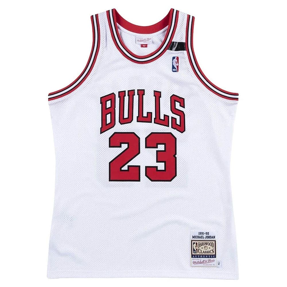Mitchell And Ness Jerseys Michael Jordan Chicago Bulls Mitchell & Ness NBA 91-92 Home Authentic Jersey - White