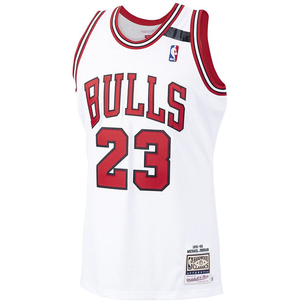 Mitchell And Ness Jerseys Michael Jordan Chicago Bulls Mitchell & Ness NBA 91-92 Home Authentic Jersey - White