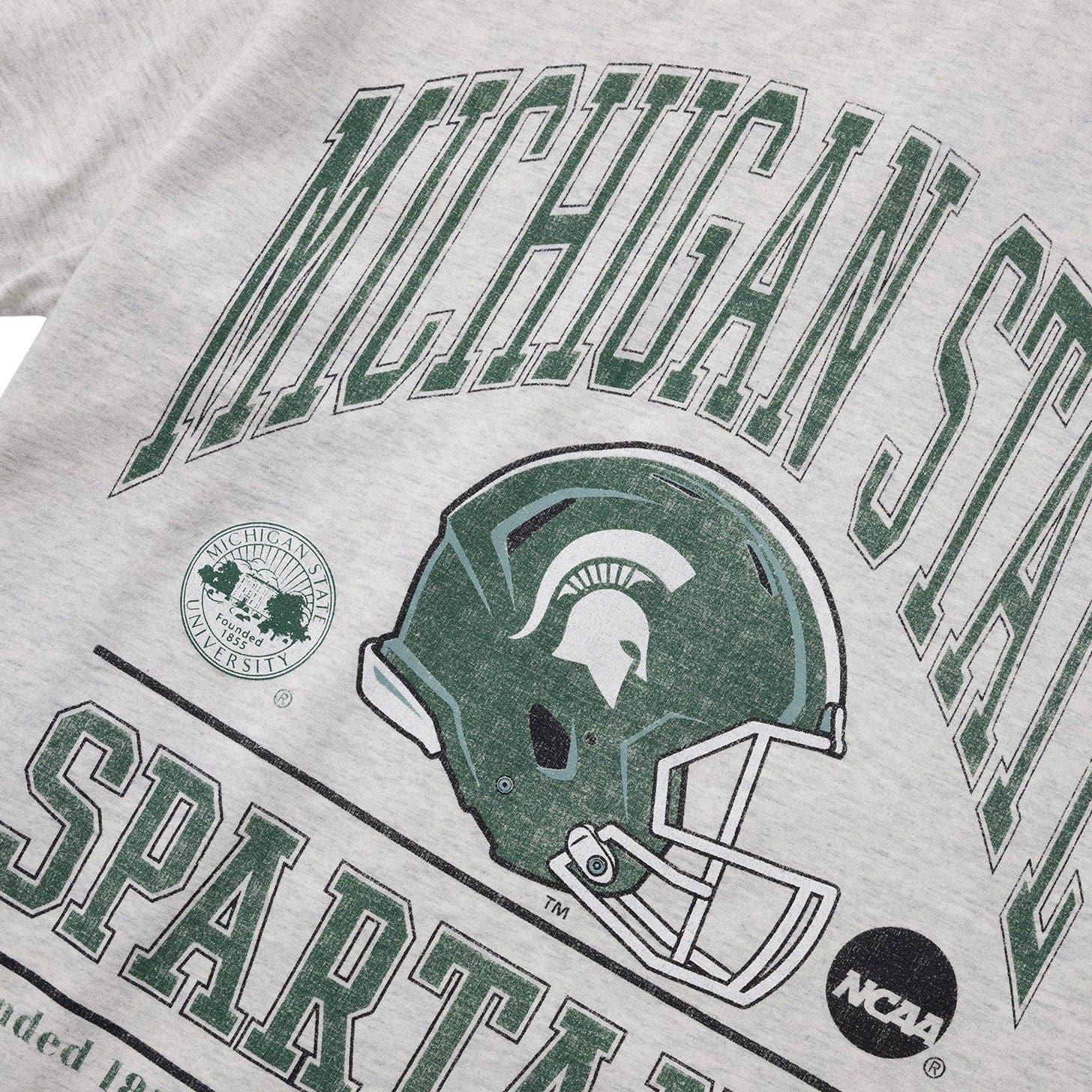 NCAA Branded T-Shirts Michigan State Spartans NCAA Helmet Arch Vintage T-Shirt - Silver Marle