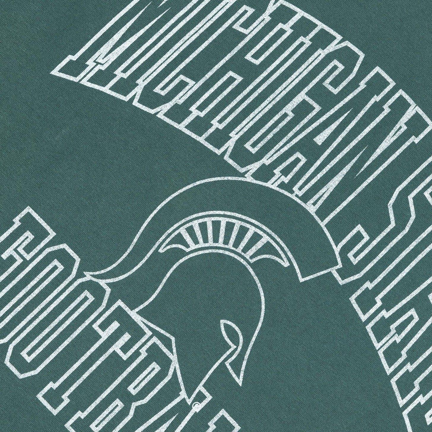 NCAA Branded T-Shirts Michigan State Spartans NCAA Team Arch Vintage T-Shirt - Faded Green