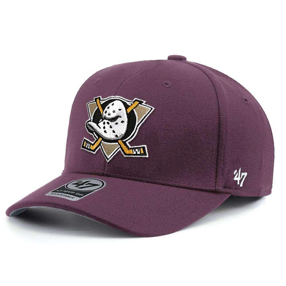 47 Brand Caps Mighty Ducks '47 NHL Team Audible DB Pre-Curved Snapback Hat - Plum