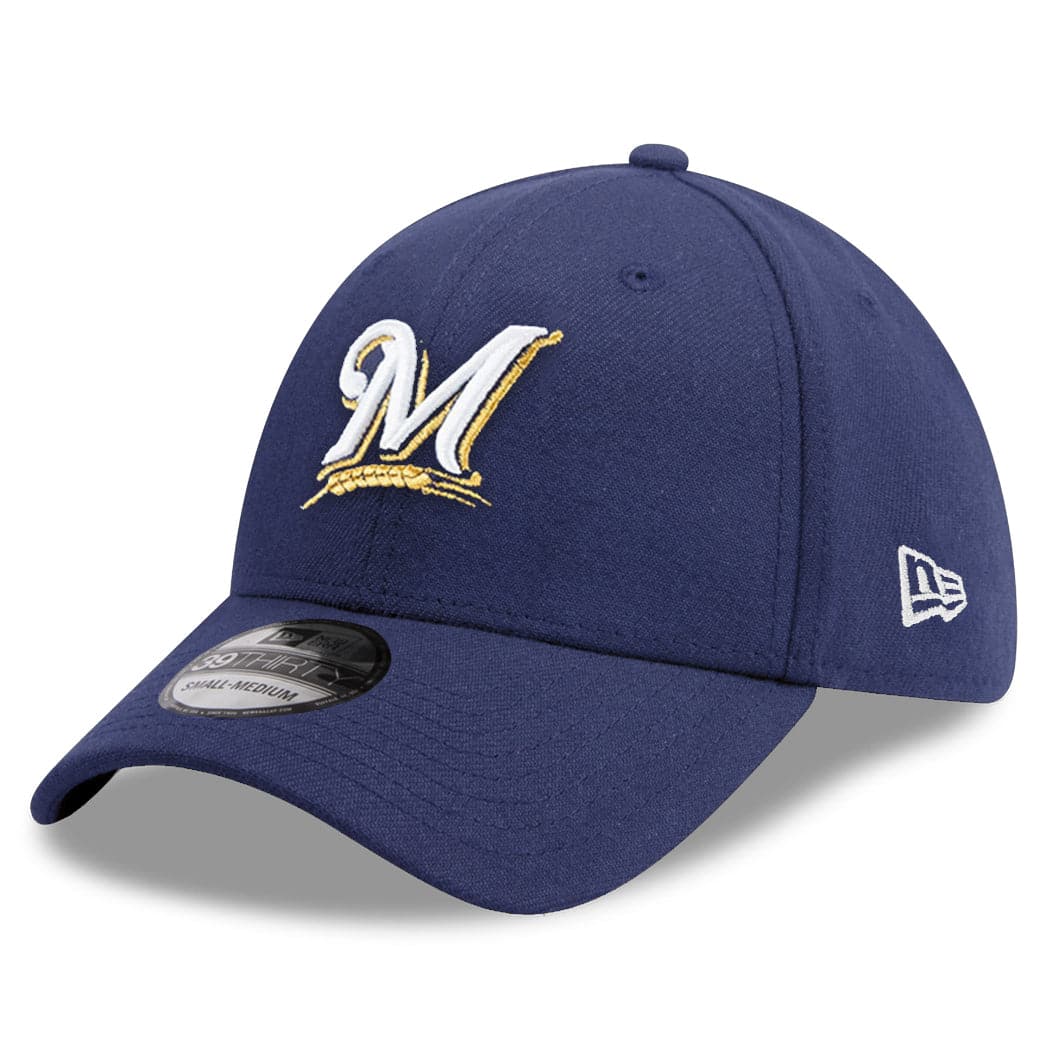 New Era Caps Milwaukee Brewers New Era MLB Team Classic 39THIRTY Curve Hat - Navy