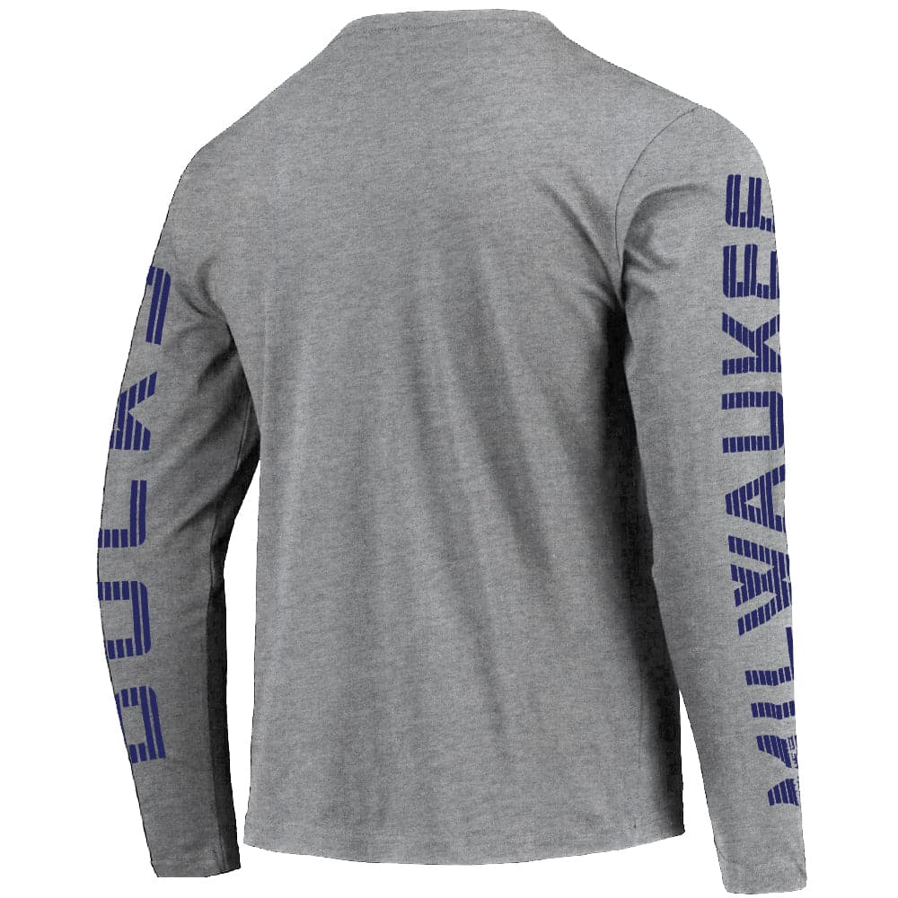 Mitchell And Ness T-Shirts Milwaukee Bucks Mitchell & Ness NBA HWC Outline Long Sleeve T-Shirt - Grey Marle