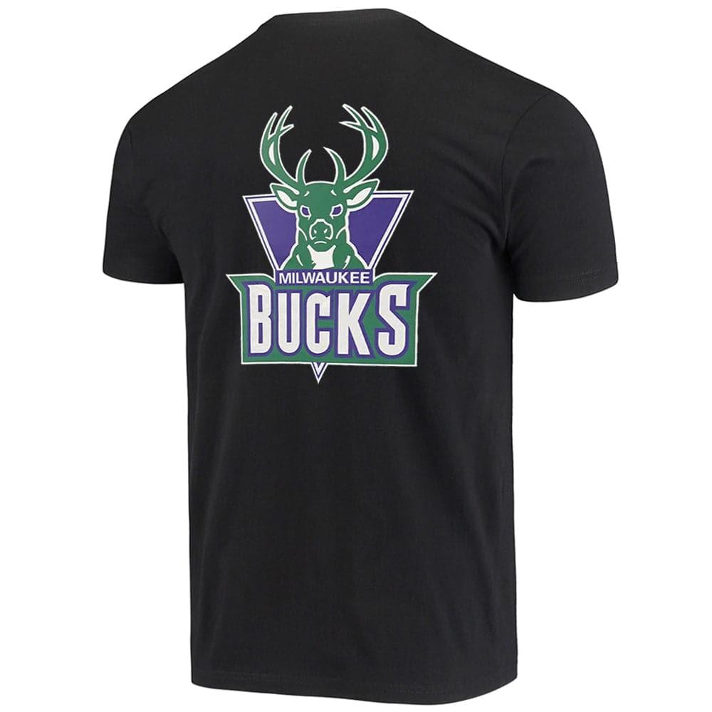 Mitchell And Ness T-Shirts Milwaukee Bucks Mitchell & Ness NBA HWC Retro Repeat T-Shirt - Black