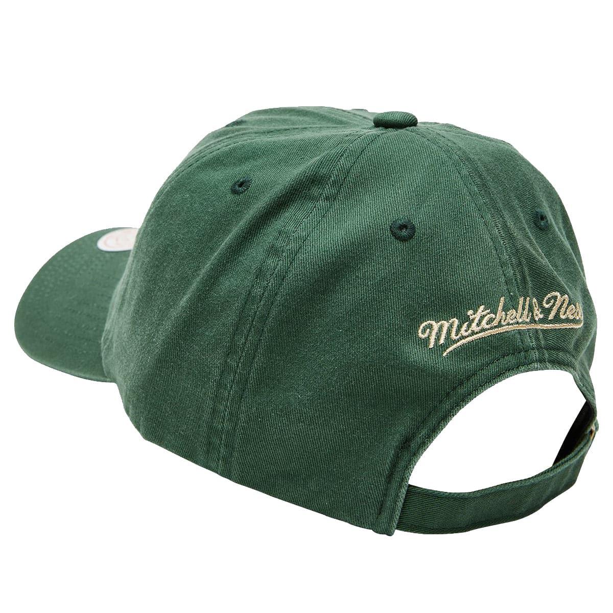 Mitchell And Ness Caps Milwaukee Bucks Mitchell & Ness NBA HWC Vintage Thread Strapback Dad Hat - Green