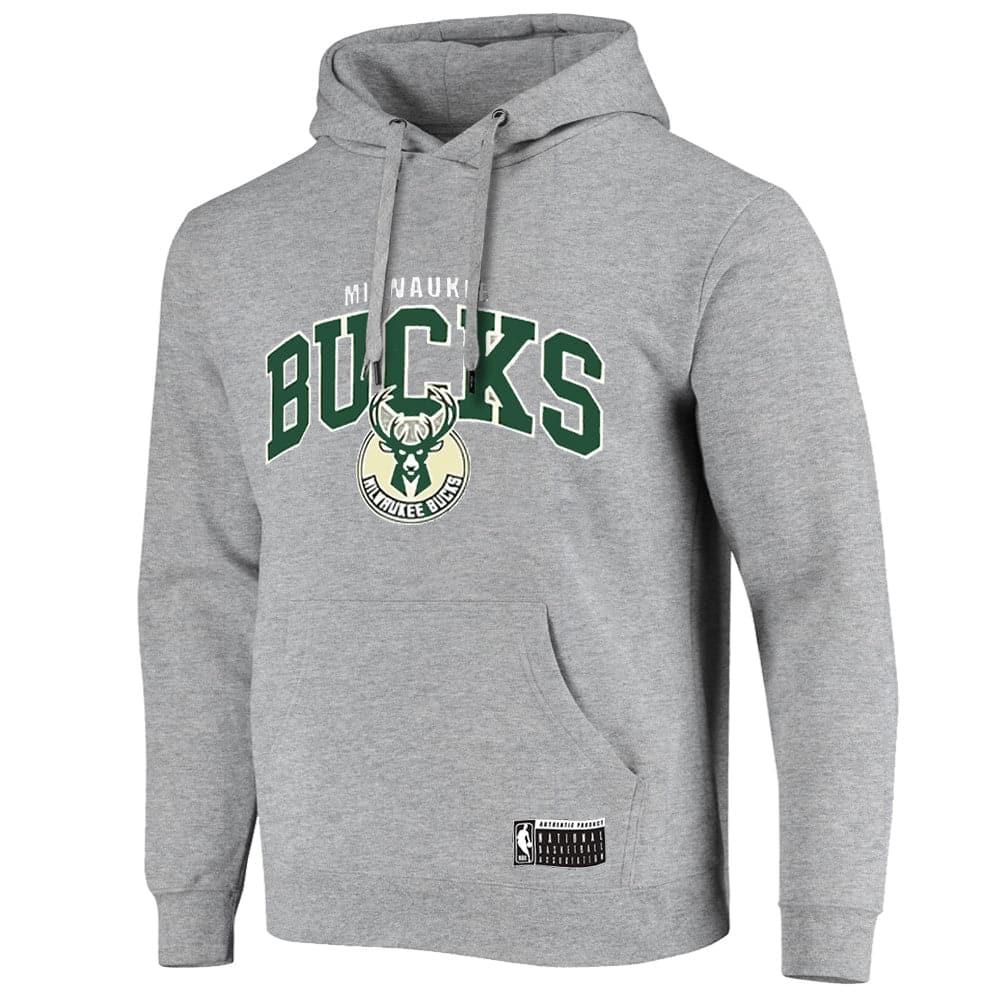 NBA Essentials Jumpers Milwaukee Bucks NBA Essentials Team Arch Hoodie Jumper - Grey Marle