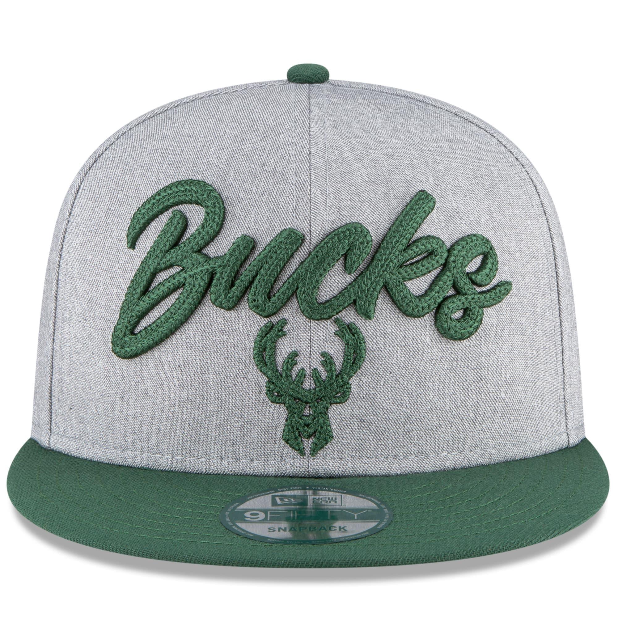 New Era Caps Milwaukee Bucks New Era 2020 NBA Draft 9FIFTY Snapback Hat - Heather Grey