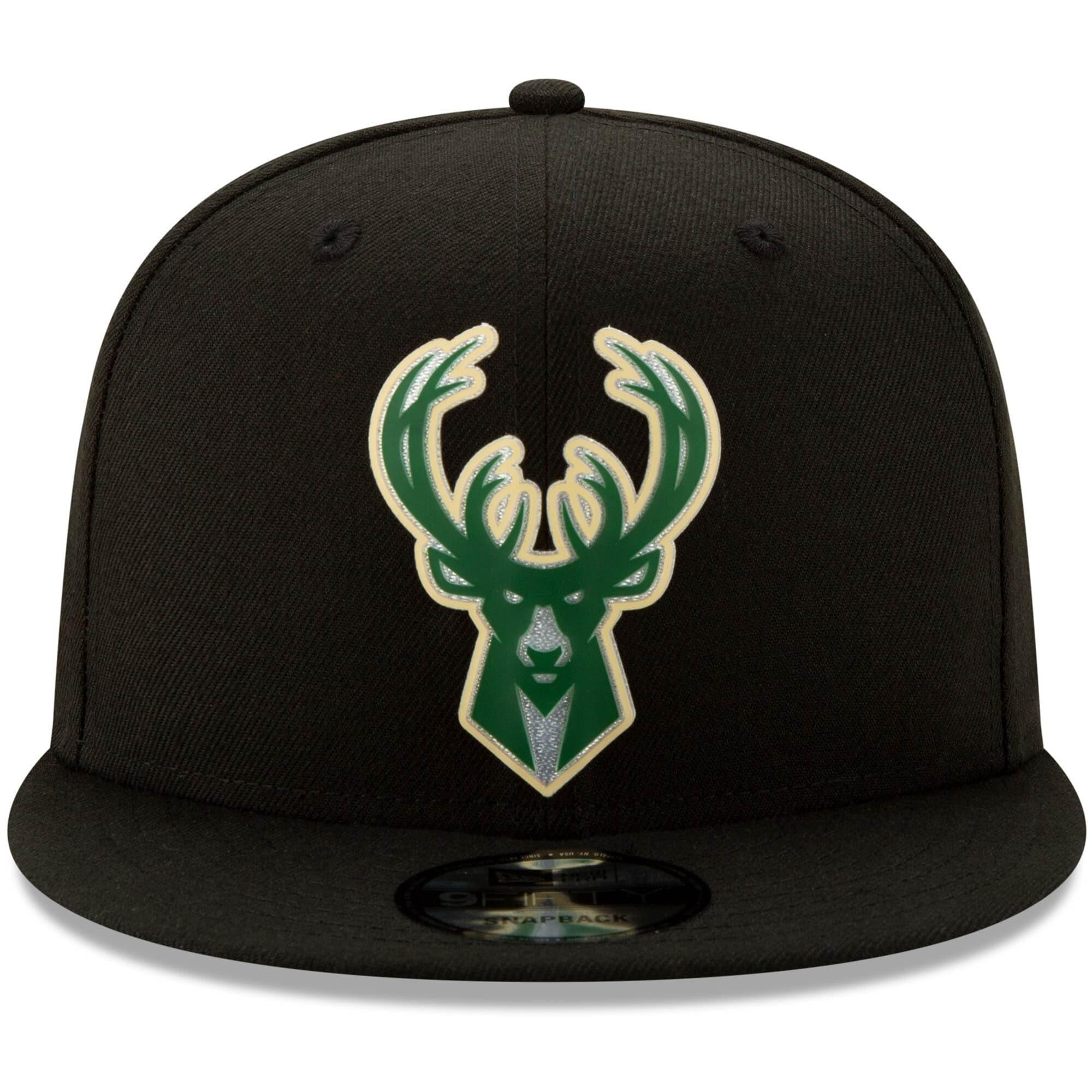 New Era Caps Milwaukee Bucks New Era NBA 2020 Back Half 9FIFTY Snapback Hat - Black