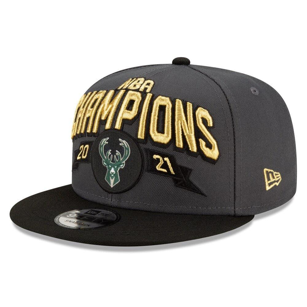 New Era Caps Milwaukee Bucks New Era NBA 2021 Champions 9FIFTY Snapback Hat - Charcoal