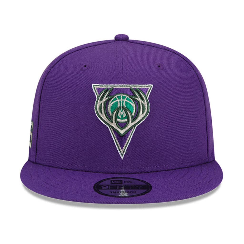 New Era Caps Milwaukee Bucks New Era NBA 21-22 City Edition ALT 9FIFTY Snapback Hat - Purple