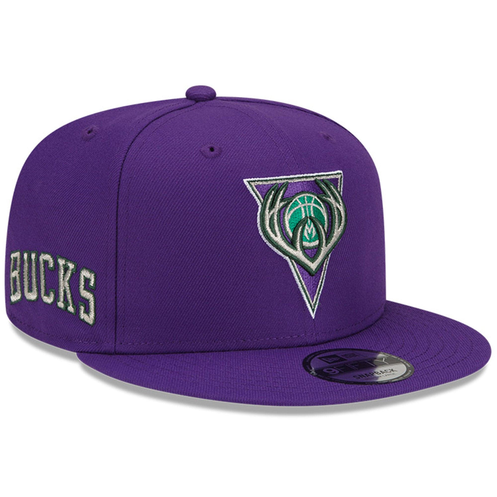 New Era Caps Milwaukee Bucks New Era NBA 21-22 City Edition ALT 9FIFTY Snapback Hat - Purple