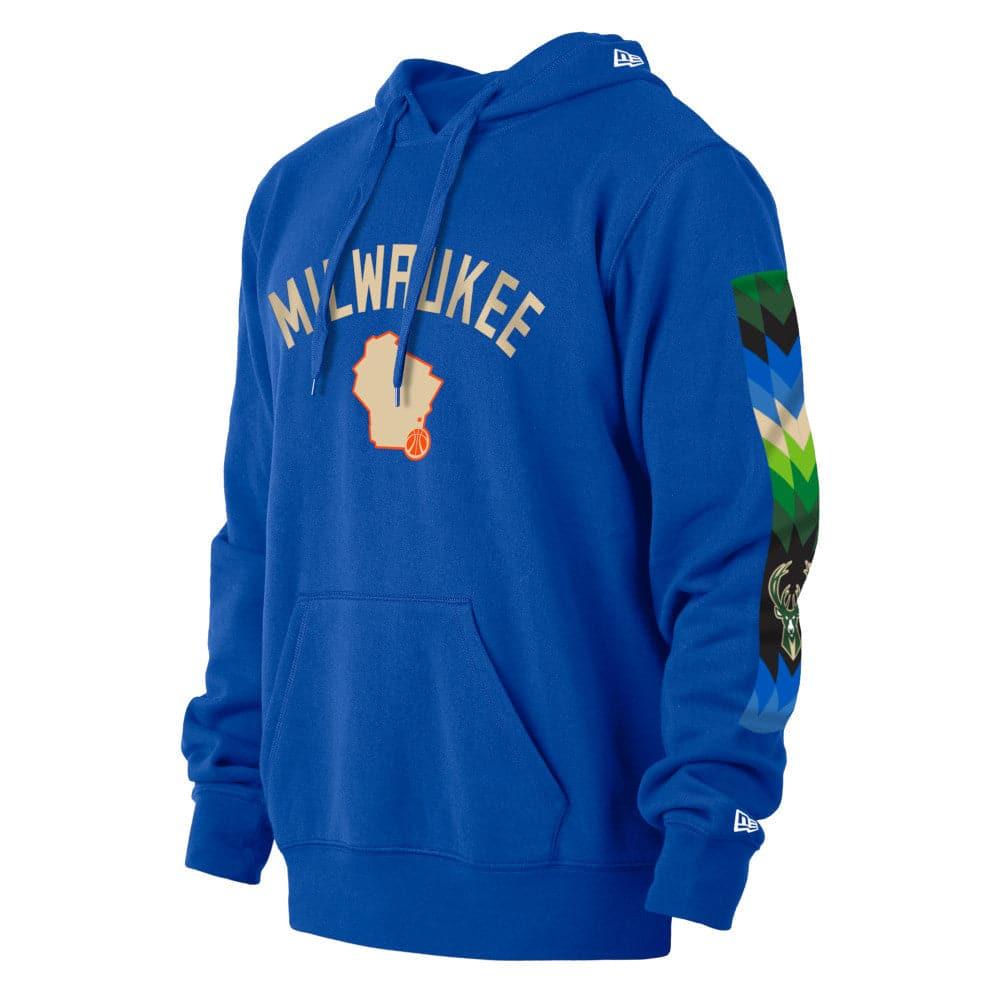 New Era Jumpers Milwaukee Bucks New Era NBA 22-23 City Edition Hoodie Jumper - Blue