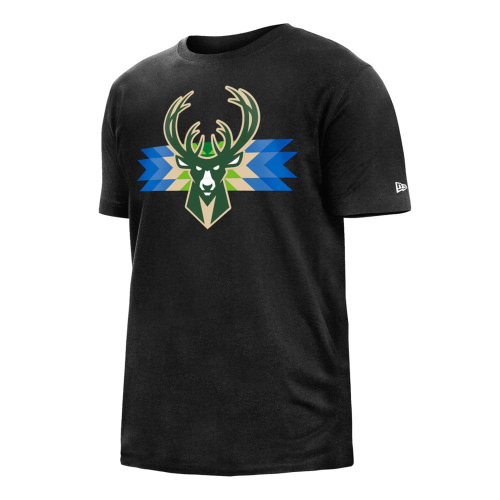New Era T-Shirts Milwaukee Bucks New Era NBA 22-23 City Edition T-Shirt - Black