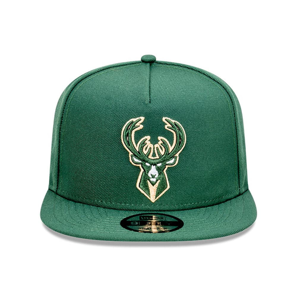 New Era Caps Milwaukee Bucks New Era NBA Team 9FIFTY A-Frame Snapback Hat - Green